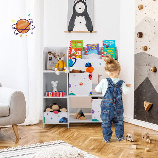 Kids Toy and Book Organizer Children with Storage Bins-2