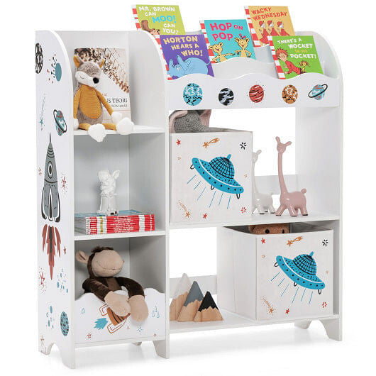 Kids Toy and Book Organizer Children with Storage Bins-1