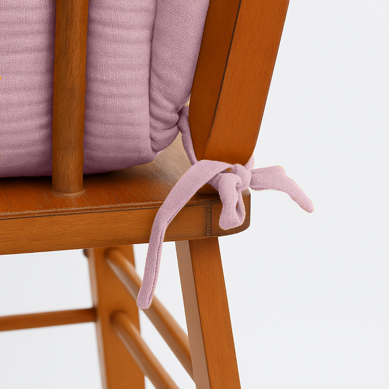 coussin de chaise haute en coton bio rose papate enfant bebe gaze